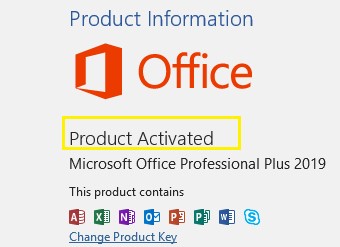 Microsoft Office Professional Plus 2019 Product Key